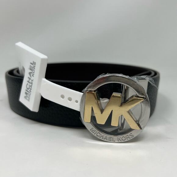 S013 NWTMichael Kors Womens Genuine Leather Reversible Two Tone Buckle Belt Sz L main image 2